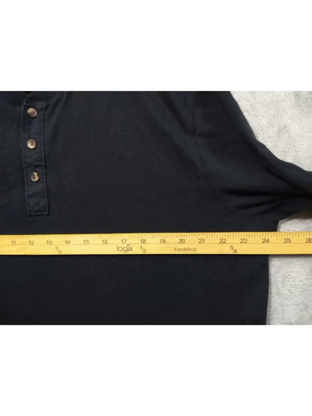 Banana Republic Shirt Mens XL Black Henley Thermal Waffle Knit Long Sleeve